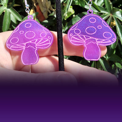 mushroom earrings